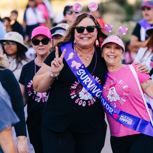 two women smiling